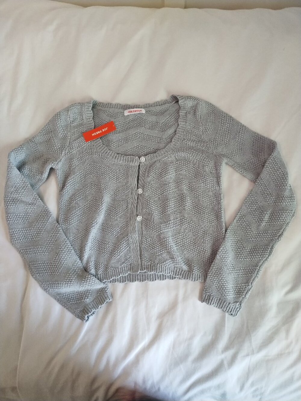 NWT Joe Fresh Chevron Knit Cardigan Blue-gray